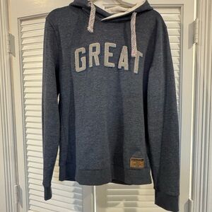 Navy Blue Hoodie with 'GREAT' Print Sz MEDIUM